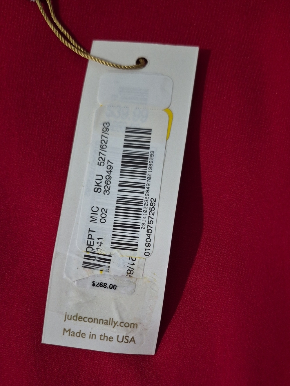 NWT Jude Connally Red Feather-Cuff Shift Dress- Large - Picture 7 of 8